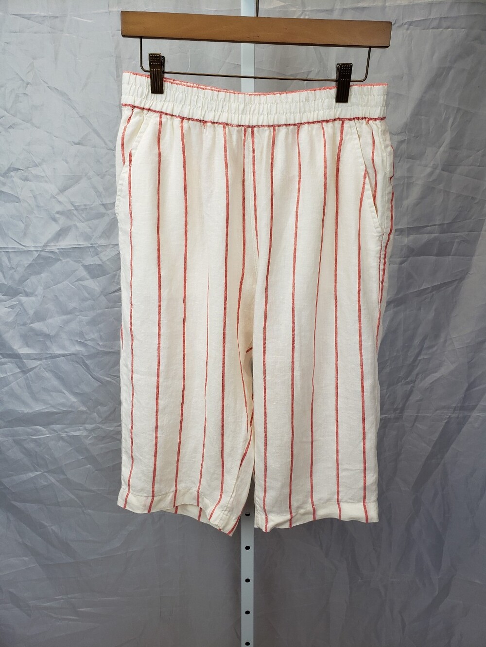 C&C California Coastal Linen Striped Crop Culotte Pants Size Medium